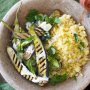 Eggplant and couscous salad with yoghurt dressing