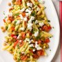 Roasted vegetable & chickpea pasta salad