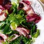 Black forest salad with pickled cherries