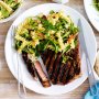 Balsamic and rosemary T-Bone steaks with pasta salad