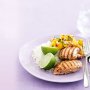 Barbecued chicken with mango salad