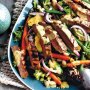 Sticky carrot and zucchini salad with chargrilled steak