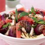 Watermelon, chicken and haloumi salad with mint dressing