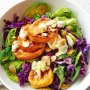 Honeyed sweet potato, almond and sprout salad