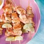Seafood skewers with lime hollandaise