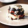 Baked eggplant with goats cheese and cream