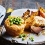 Meat-free Sunday roast with Yorkshire puddings