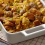Creamed corn stuffing with pork sausage and thyme